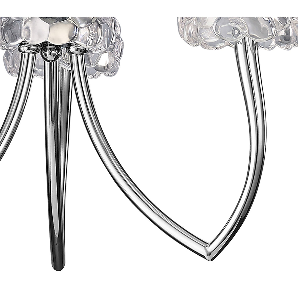 M4633 Loewe Pendant 3 Light E14 Polished Chrome White Shades