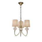 M4633AB/SB Loewe Pendant 3 Light E14 Antique Brass Soft Bronze Shades