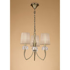 M4633AB/SB Loewe Pendant 3 Light E14 Antique Brass Soft Bronze Shades