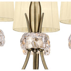 M4633AB Loewe Pendant 3 Light E14 Antique Brass Cream Shades