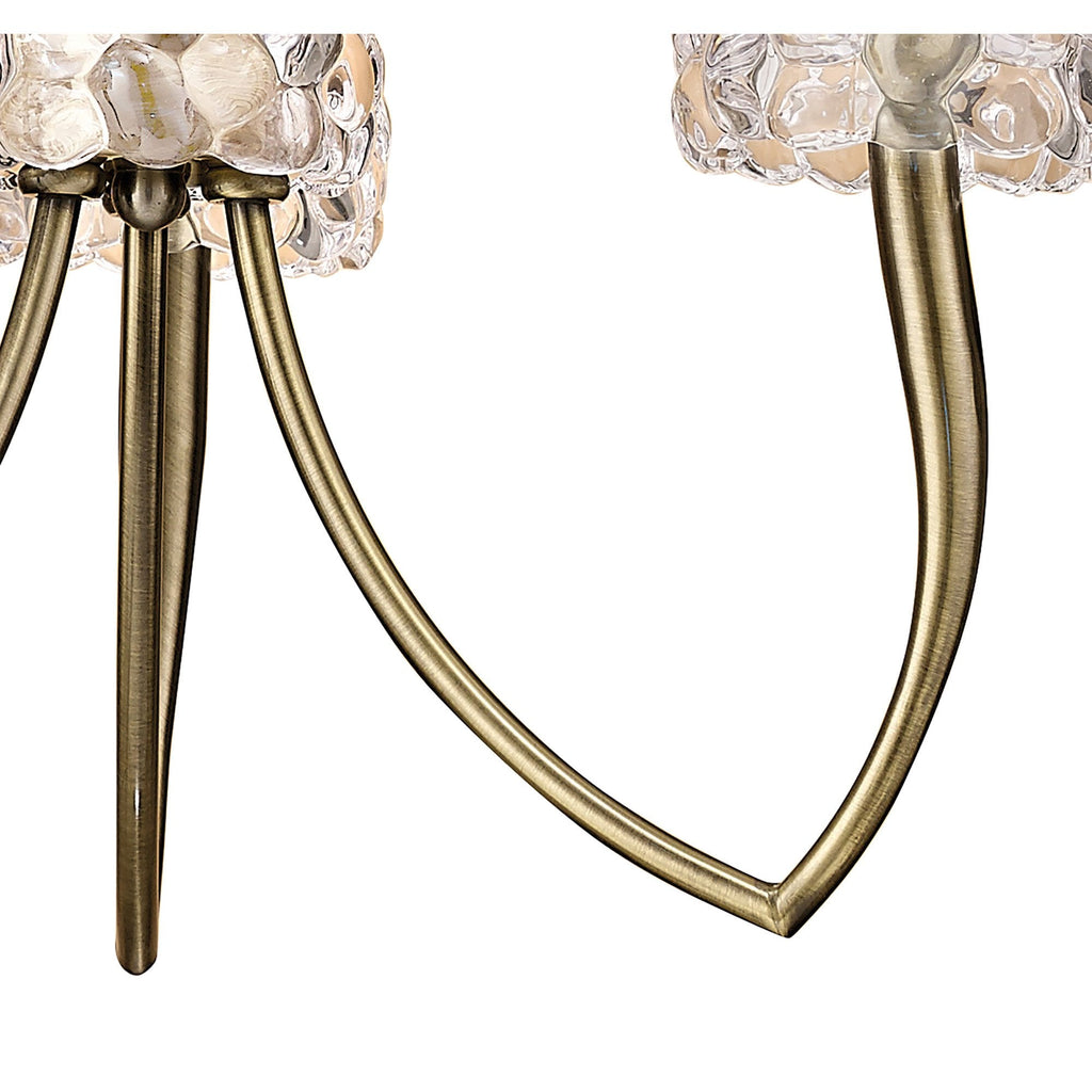M4633AB Loewe Pendant 3 Light E14 Antique Brass Cream Shades