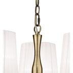 M4633AB/WS Loewe Pendant 3 Light E14 Antique Brass White Shades