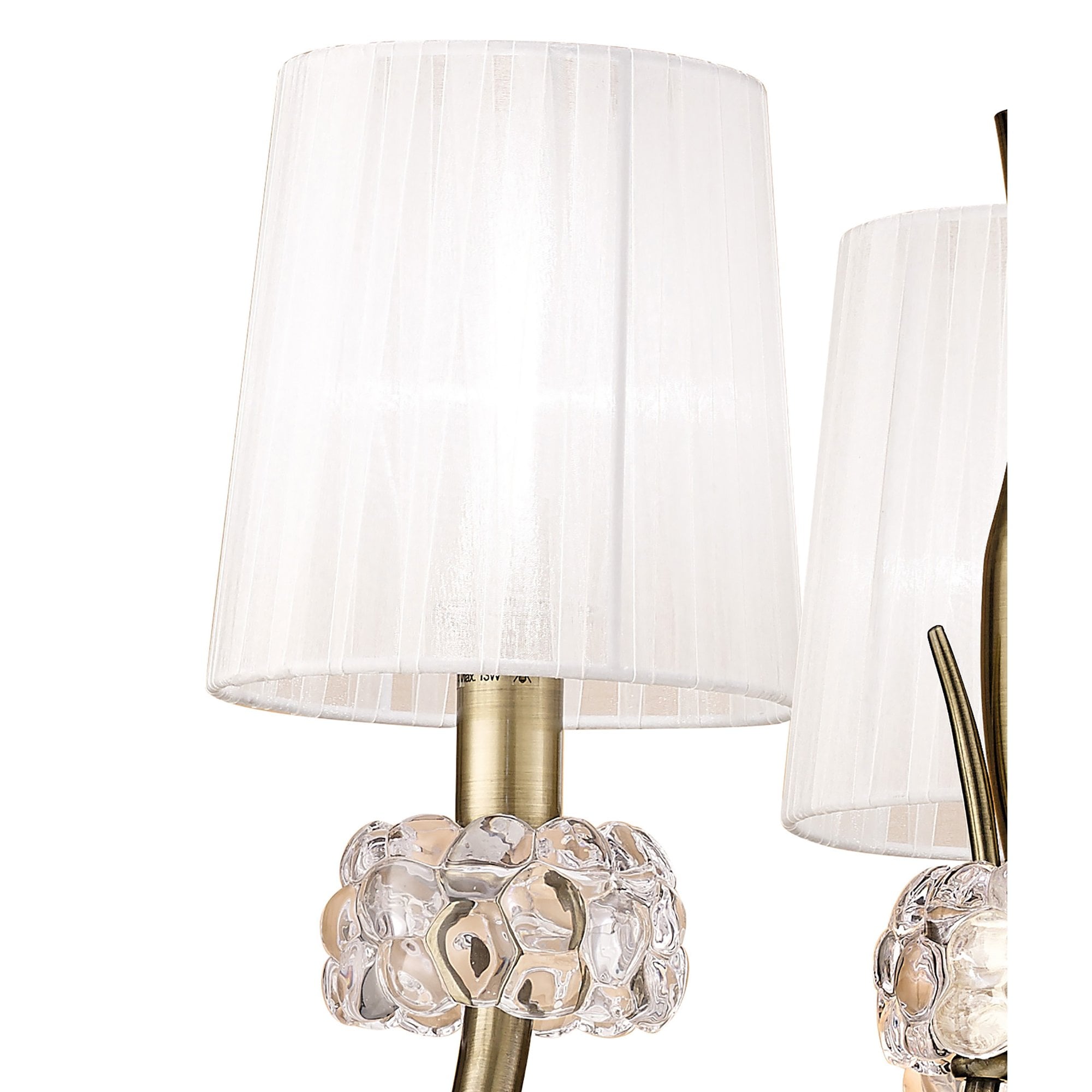 M4633AB/WS Loewe Pendant 3 Light E14 Antique Brass White Shades
