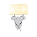 M4634/S/CS Loewe Wall Lamp Switched 2 Light E14 Polished Chrome Cream Shade