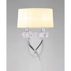 M4634/S/CS Loewe Wall Lamp Switched 2 Light E14 Polished Chrome Cream Shade