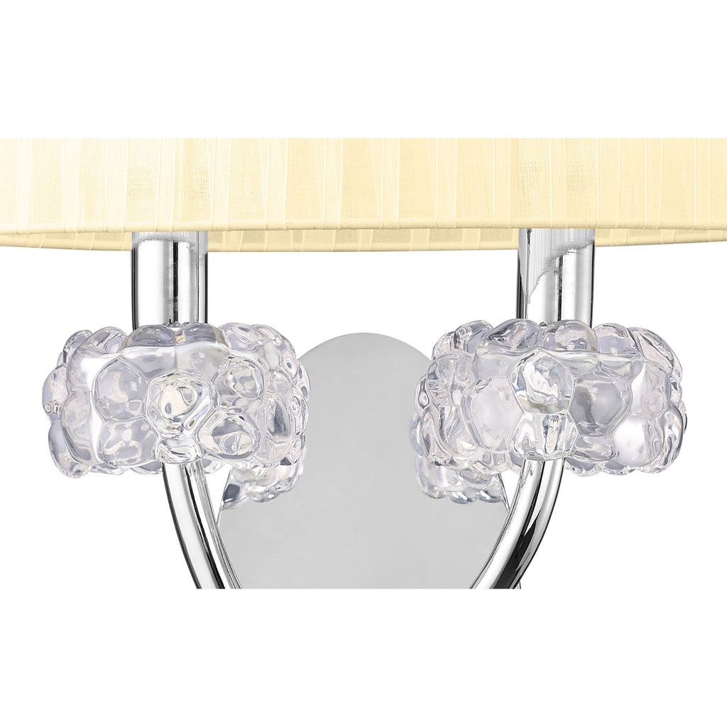 M4634/S/CS Loewe Wall Lamp Switched 2 Light E14 Polished Chrome Cream Shade