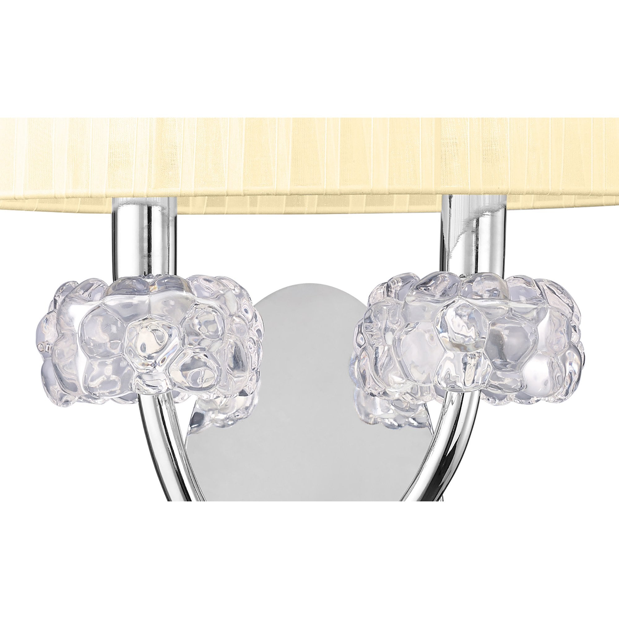 M4634/S/CS Loewe Wall Lamp Switched 2 Light E14 Polished Chrome Cream Shade