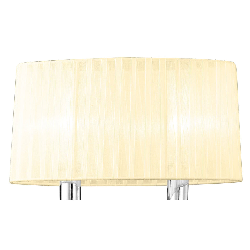 M4634/S/CS Loewe Wall Lamp Switched 2 Light E14 Polished Chrome Cream Shade