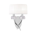 M4634/S Loewe Wall Lamp Switched 2 Light E14 Polished Chrome White Shade