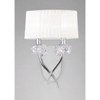 M4634/S Loewe Wall Lamp Switched 2 Light E14 Polished Chrome White Shade