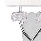 M4634/S Loewe Wall Lamp Switched 2 Light E14 Polished Chrome White Shade