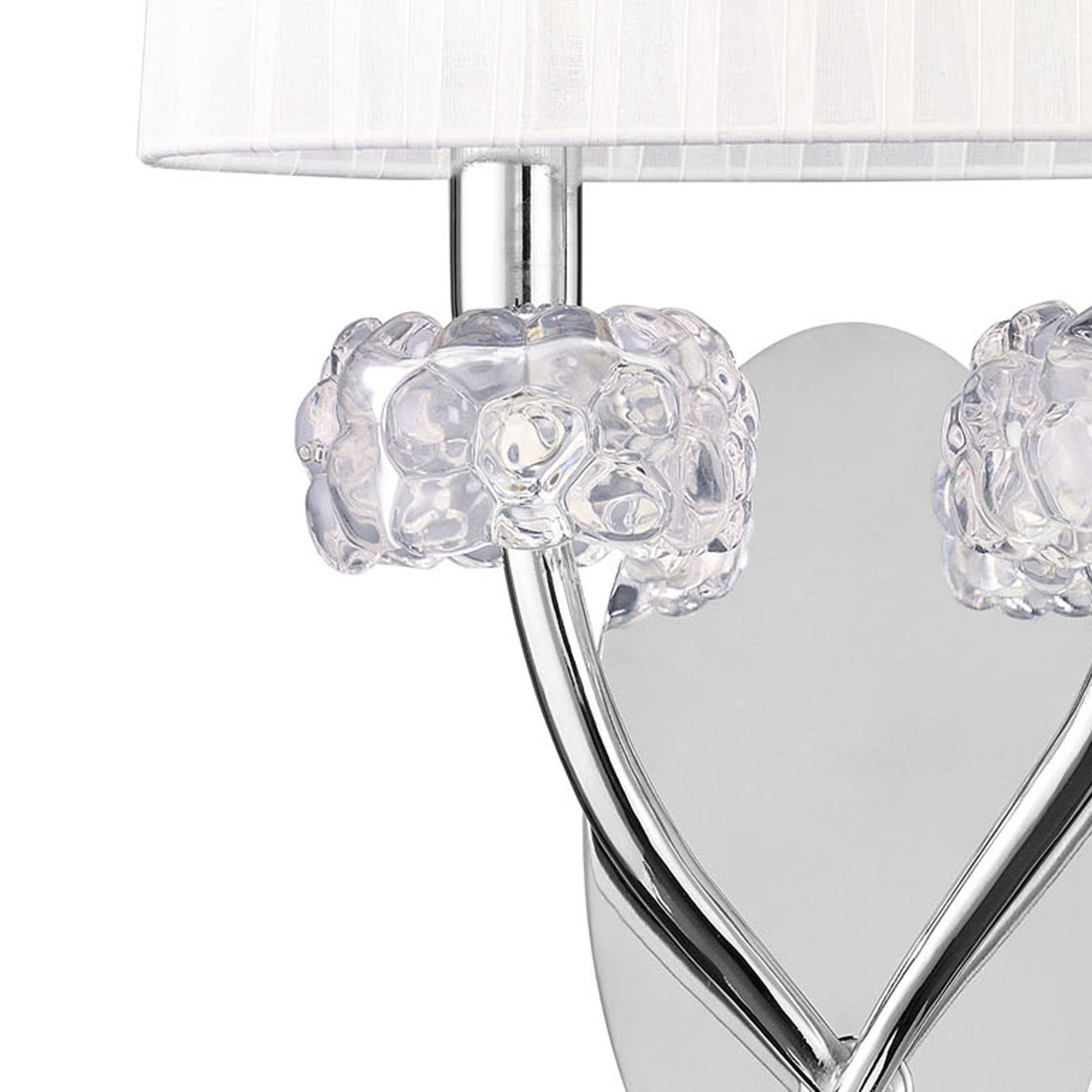 M4634/S Loewe Wall Lamp Switched 2 Light E14 Polished Chrome White Shade