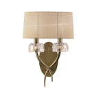 M4634AB/S/SB Loewe Wall Lamp Switched 2 Light E14 Antique Brass Soft Bronze Shade
