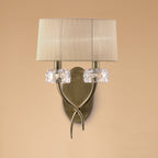 M4634AB/S/SB Loewe Wall Lamp Switched 2 Light E14 Antique Brass Soft Bronze Shade