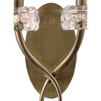 M4634AB/S Loewe Wall Lamp Switched 2 Light E14 Antique Brass Cream Shade