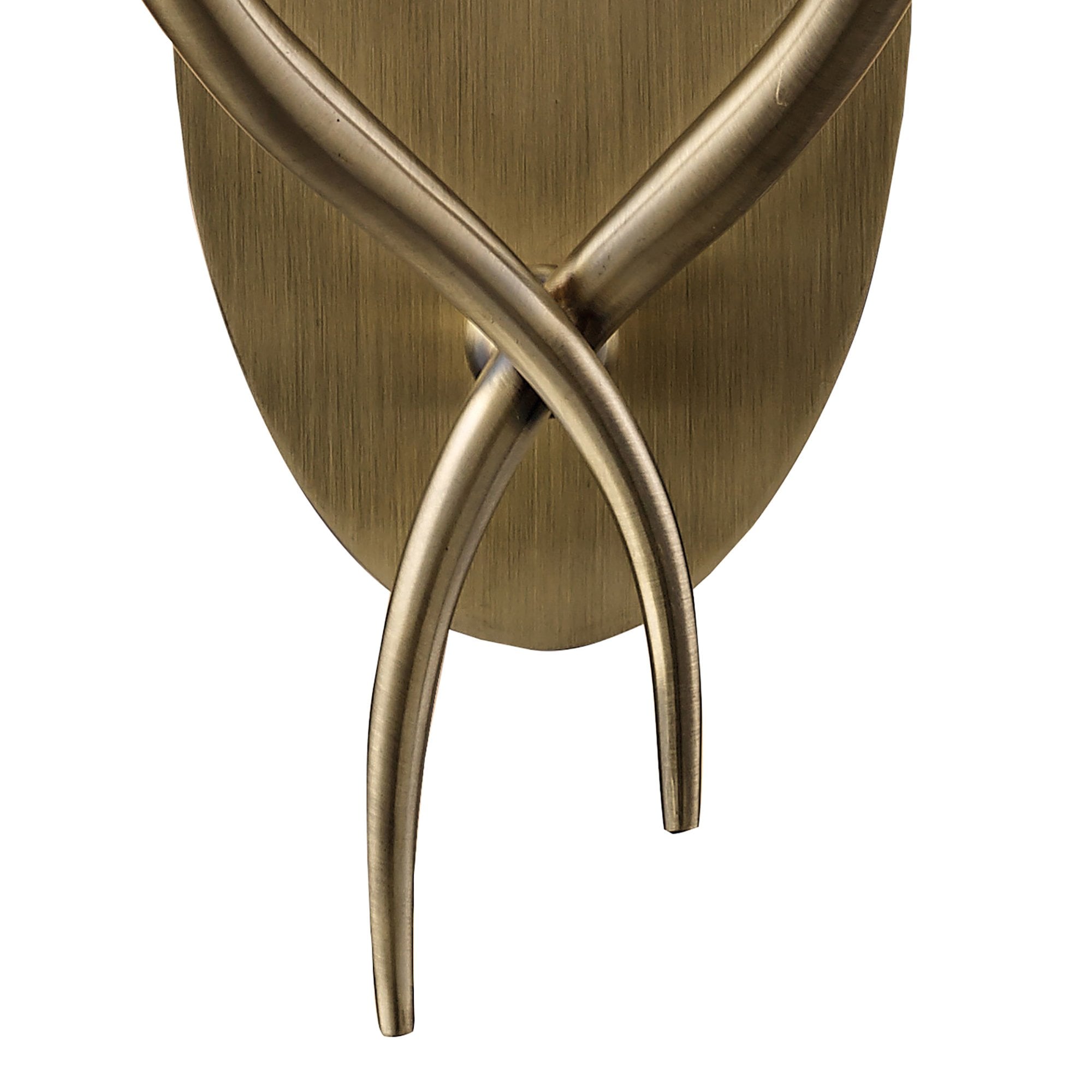 M4634AB/S Loewe Wall Lamp Switched 2 Light E14 Antique Brass Cream Shade