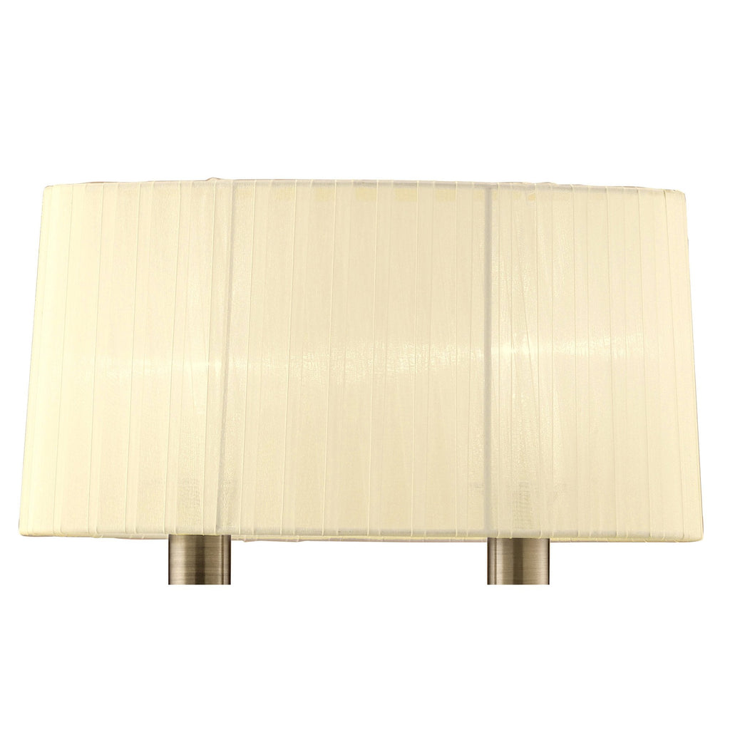 M4634AB/S Loewe Wall Lamp Switched 2 Light E14 Antique Brass Cream Shade