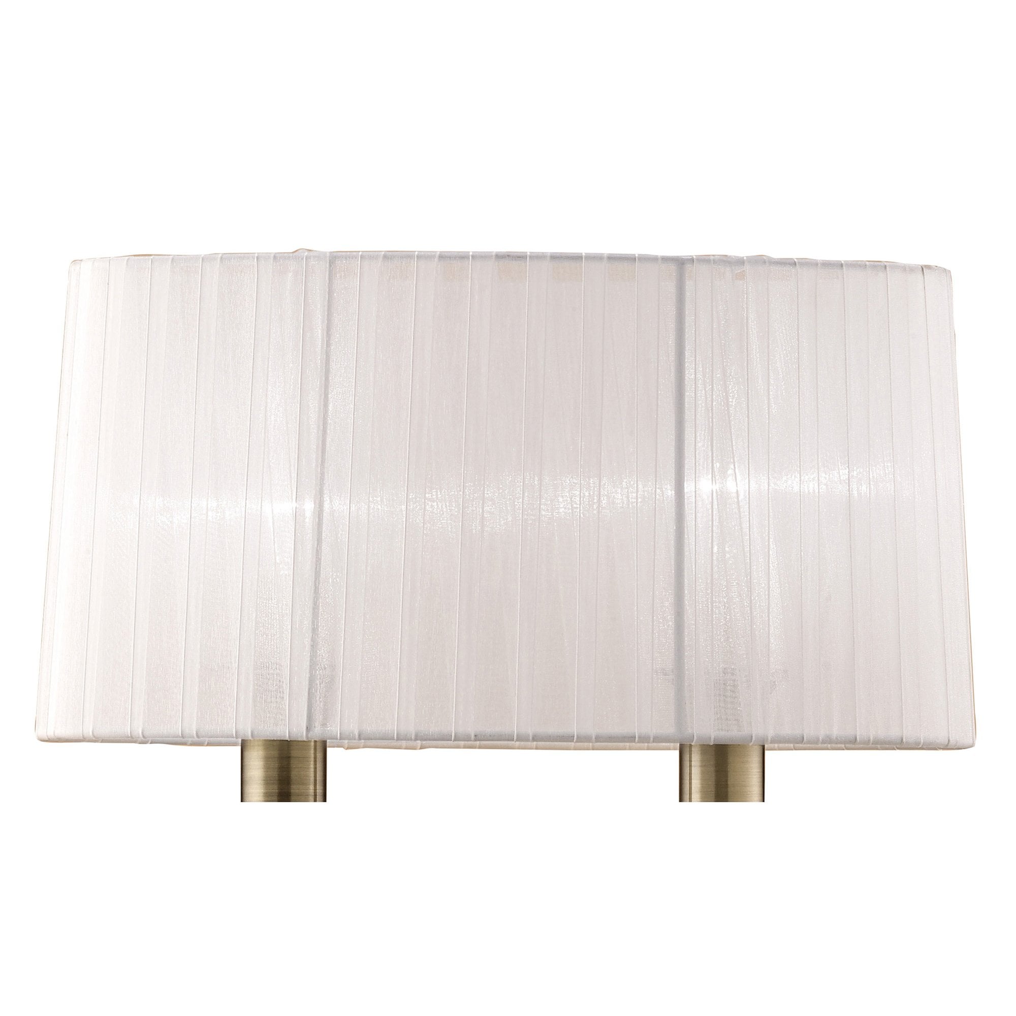 M4634AB/S/WS Loewe Wall Lamp Switched 2 Light E14 Antique Brass White Shade