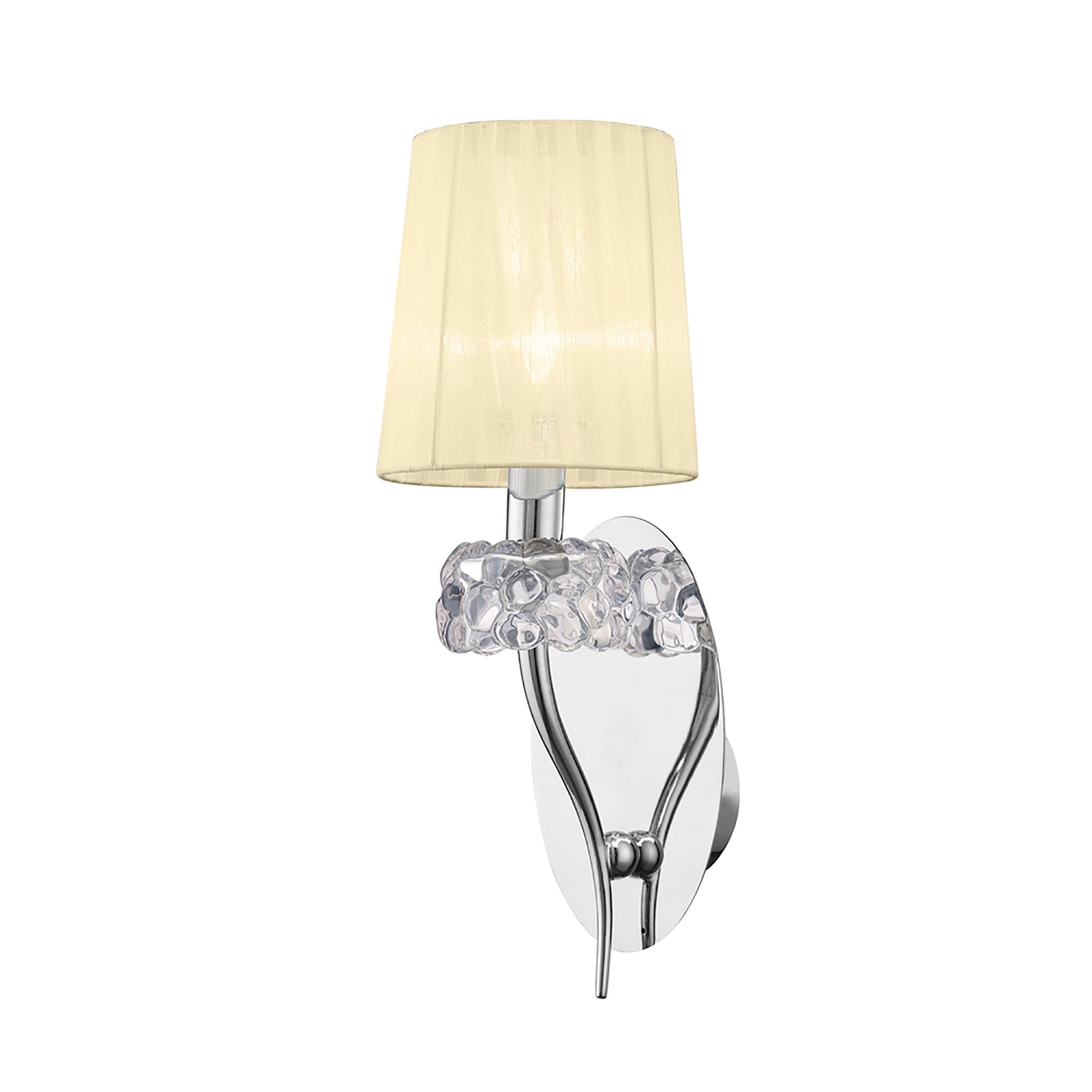 M4635/S/CS Loewe Wall Lamp Switched 1 Light E14 Polished Chrome Cream Shade