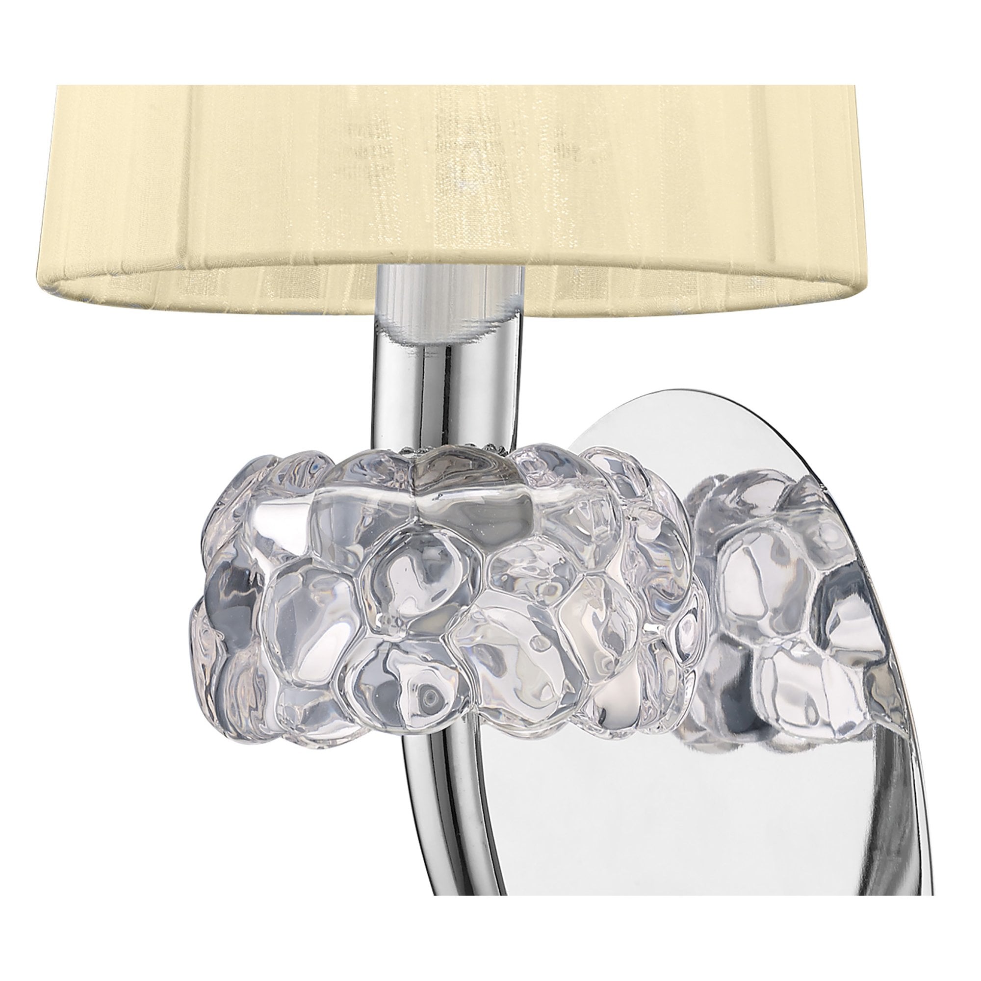 M4635/S/CS Loewe Wall Lamp Switched 1 Light E14 Polished Chrome Cream Shade
