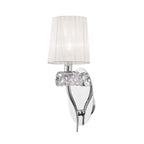 M4635/S Loewe Wall Lamp Switched 1 Light E14 Polished Chrome White Shade