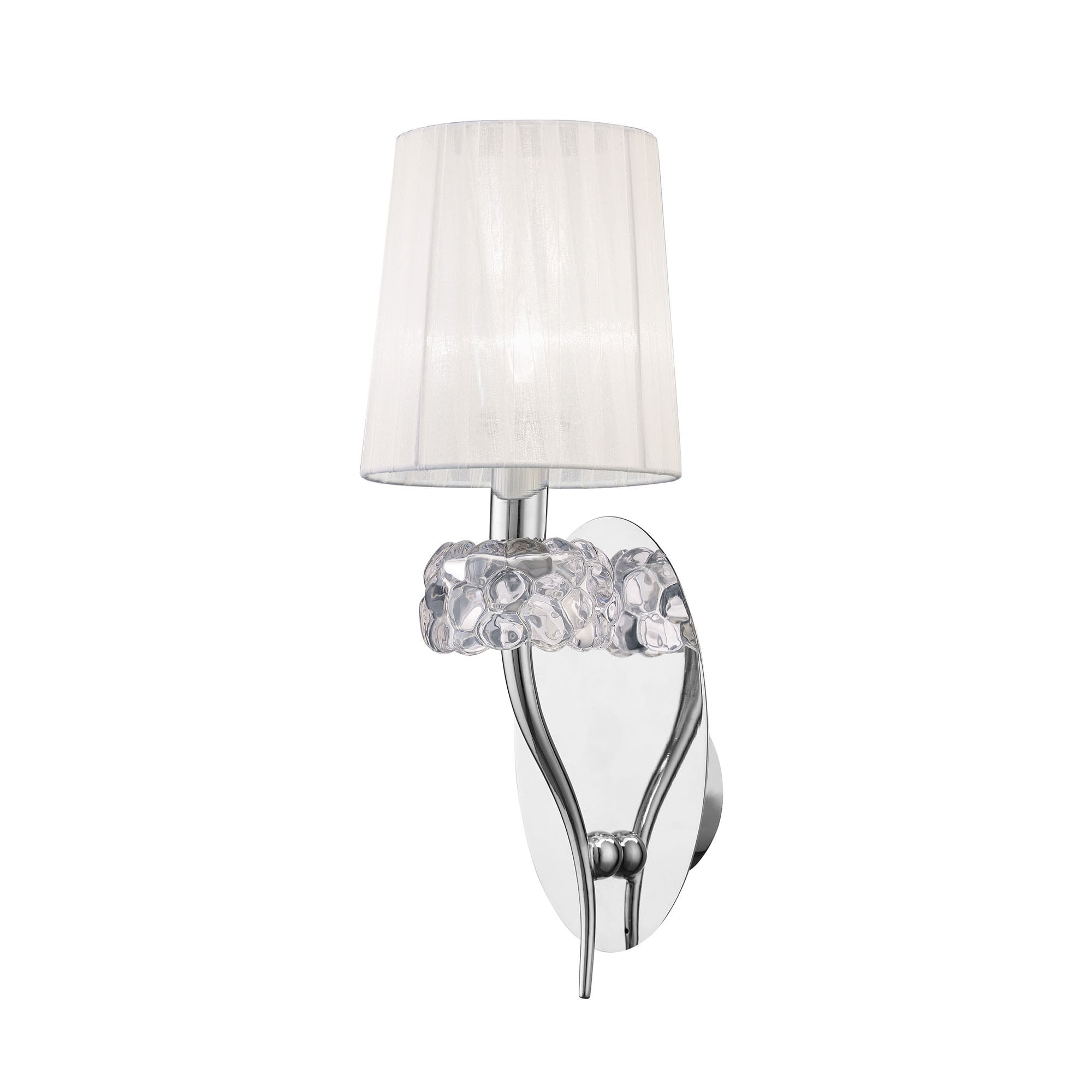 M4635/S Loewe Wall Lamp Switched 1 Light E14 Polished Chrome White Shade