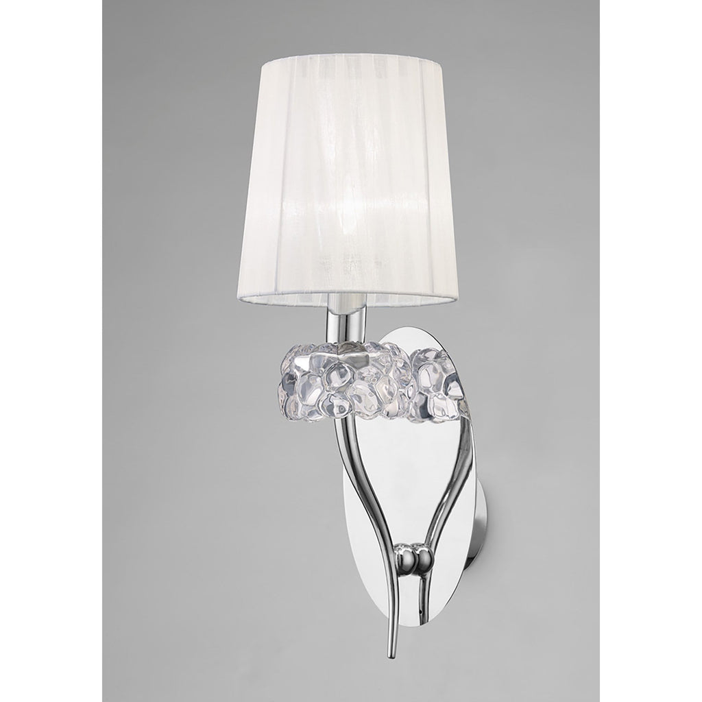 M4635/S Loewe Wall Lamp Switched 1 Light E14 Polished Chrome White Shade