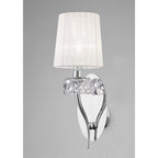 M4635/S Loewe Wall Lamp Switched 1 Light E14 Polished Chrome White Shade