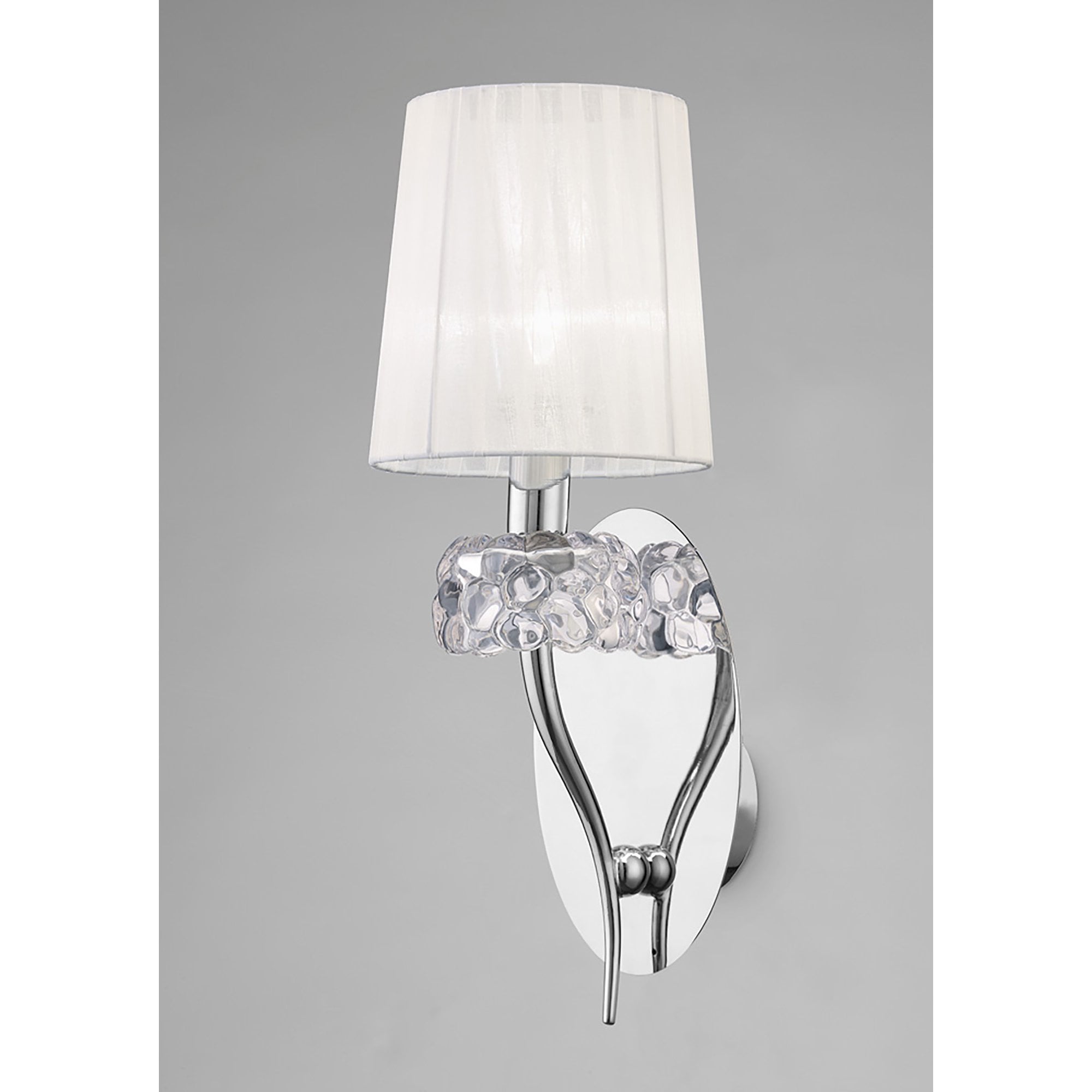 M4635/S Loewe Wall Lamp Switched 1 Light E14 Polished Chrome White Shade