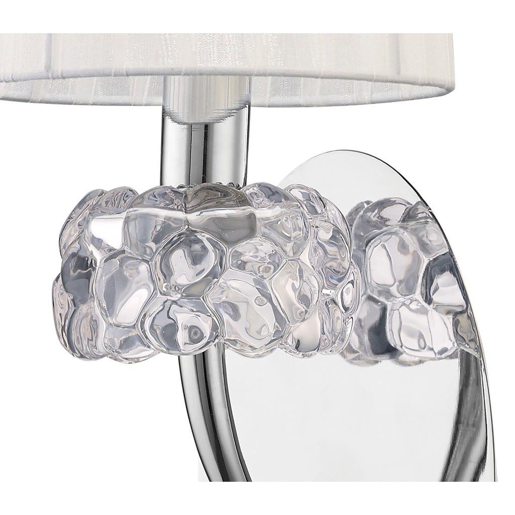 M4635/S Loewe Wall Lamp Switched 1 Light E14 Polished Chrome White Shade