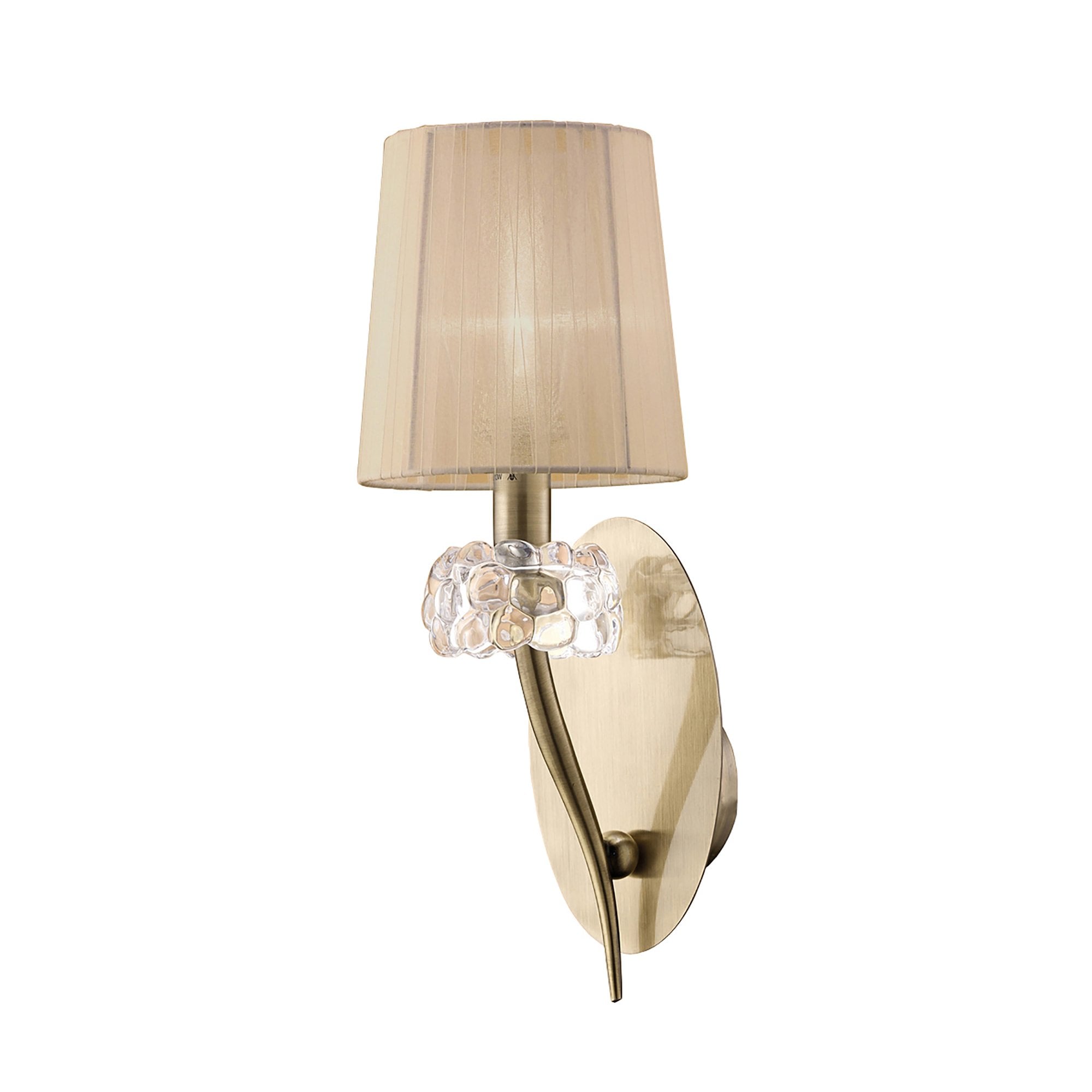 M4635AB/S/SB Loewe Wall Lamp Switched 1 Light E14 Antique Brass Soft Bronze Shade