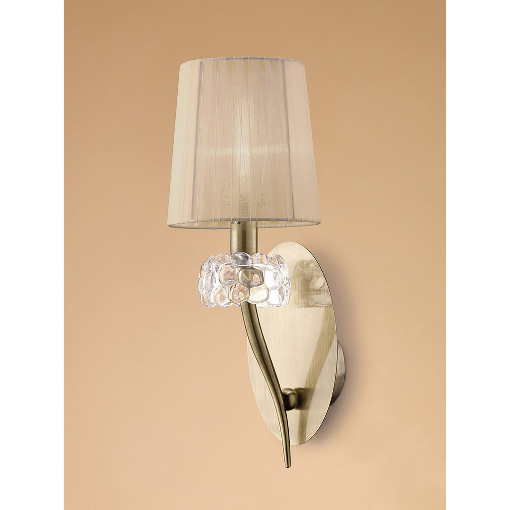M4635AB/S/SB Loewe Wall Lamp Switched 1 Light E14 Antique Brass Soft Bronze Shade