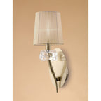M4635AB/S/SB Loewe Wall Lamp Switched 1 Light E14 Antique Brass Soft Bronze Shade
