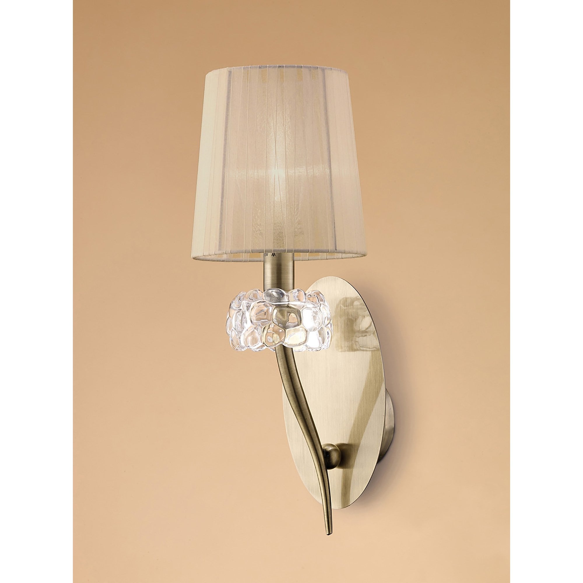 M4635AB/S/SB Loewe Wall Lamp Switched 1 Light E14 Antique Brass Soft Bronze Shade