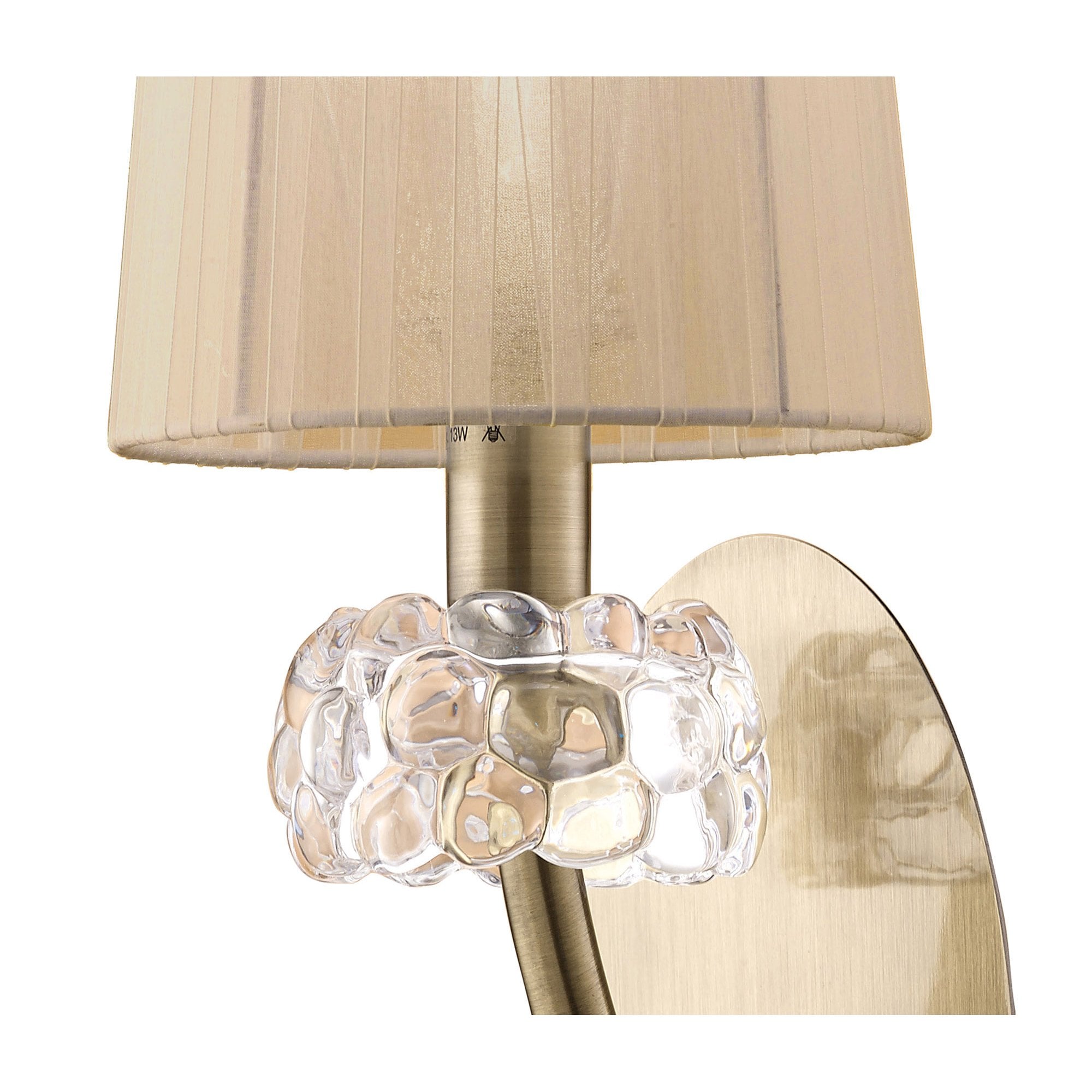 M4635AB/S/SB Loewe Wall Lamp Switched 1 Light E14 Antique Brass Soft Bronze Shade