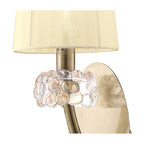 M4635AB/S Loewe Wall Lamp Switched 1 Light E14 Antique Brass Cream Shade