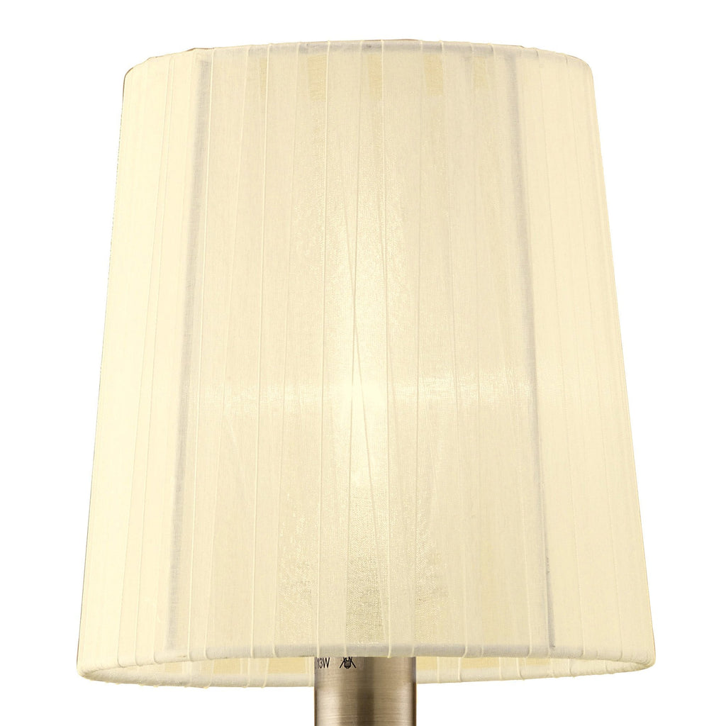 M4635AB/S Loewe Wall Lamp Switched 1 Light E14 Antique Brass Cream Shade