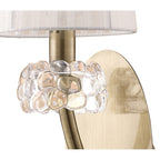 M4635AB/S/WS Loewe Wall Lamp Switched 1 Light E14 Antique Brass White Shade