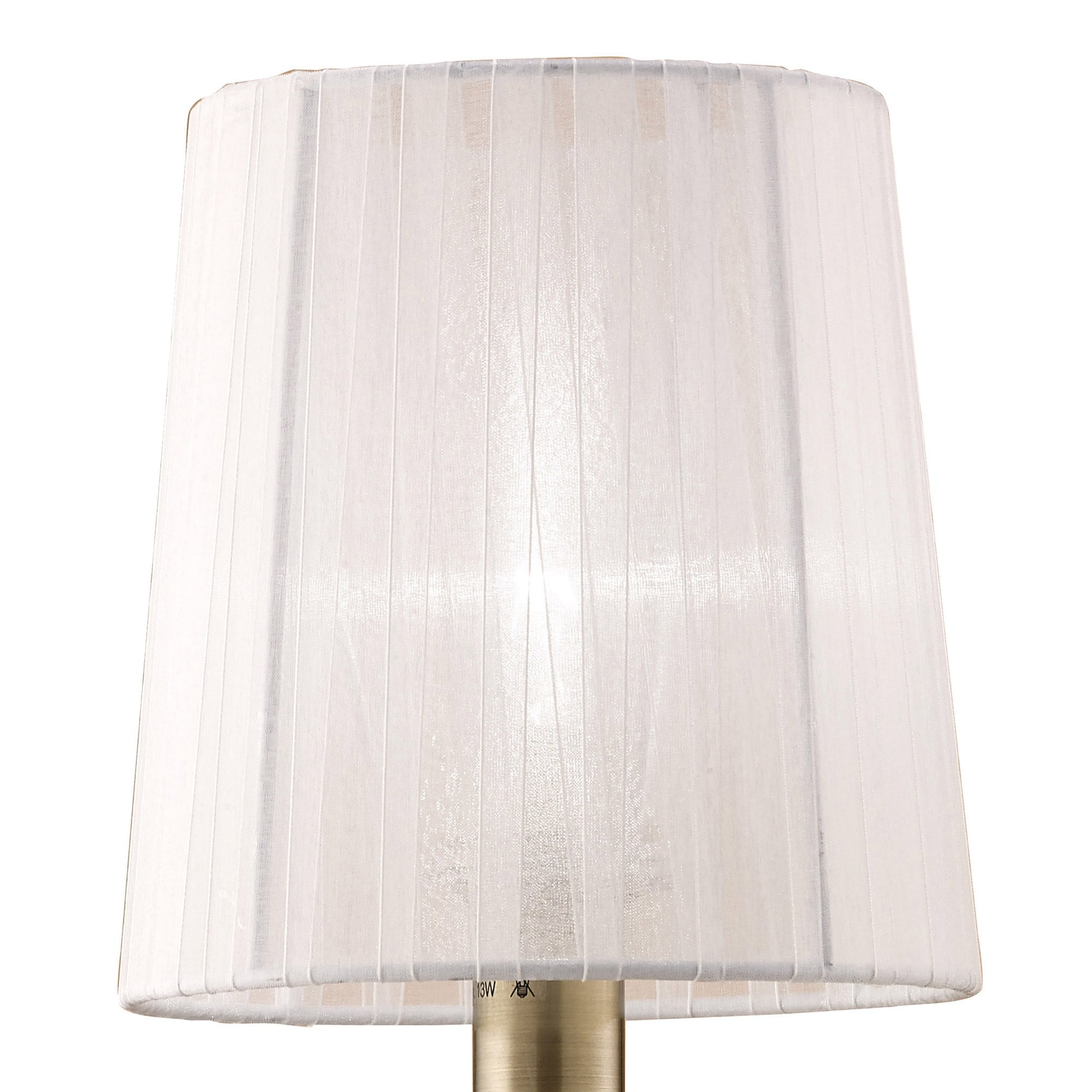 M4635AB/S/WS Loewe Wall Lamp Switched 1 Light E14 Antique Brass White Shade