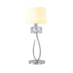 M4636/CS Loewe Table Lamp 1 Light E27 Large Polished Chrome Cream Shade