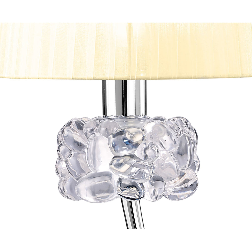 M4636/CS Loewe Table Lamp 1 Light E27 Large Polished Chrome Cream Shade