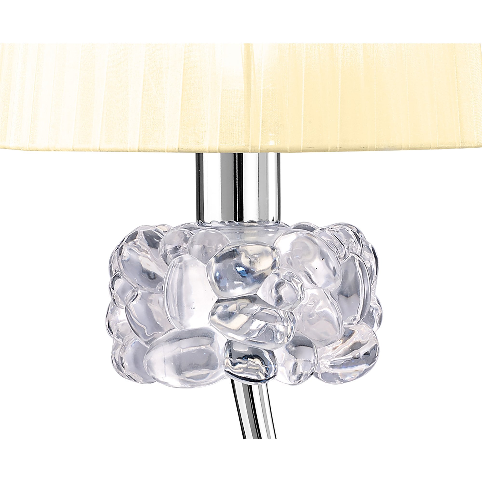 M4636/CS Loewe Table Lamp 1 Light E27 Large Polished Chrome Cream Shade