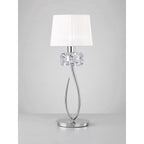 M4636 Loewe Table Lamp 1 Light E27 Large Polished Chrome White Shade