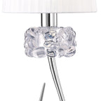 M4636 Loewe Table Lamp 1 Light E27 Large Polished Chrome White Shade