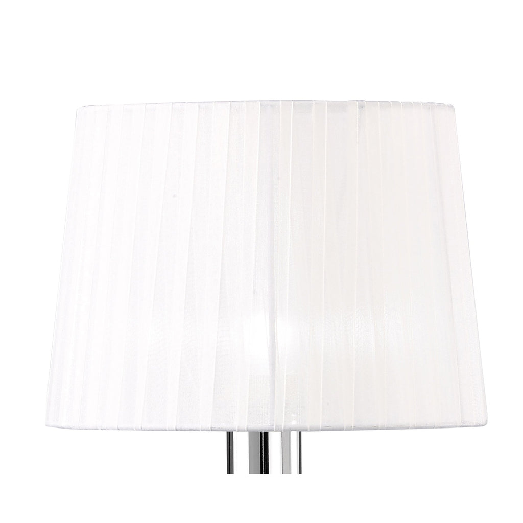 M4636 Loewe Table Lamp 1 Light E27 Large Polished Chrome White Shade