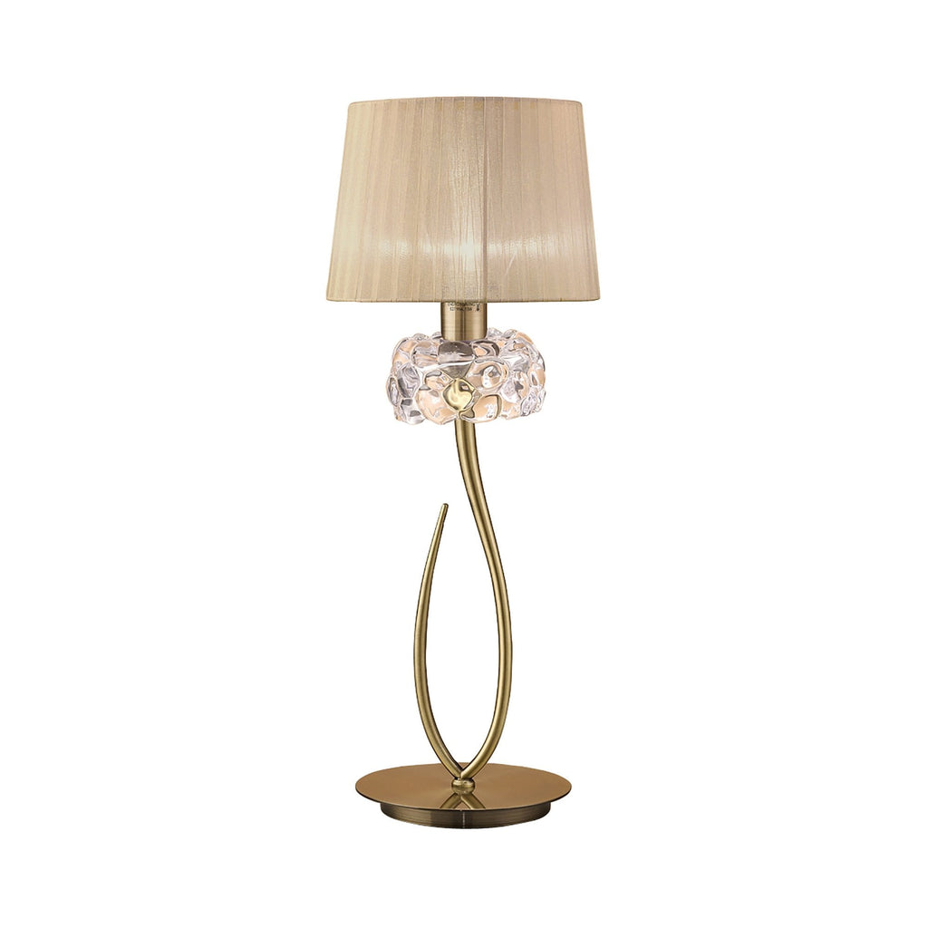 M4636AB/SB Loewe Table Lamp 1 Light E27 Large Antique Brass Soft Bronze Shade