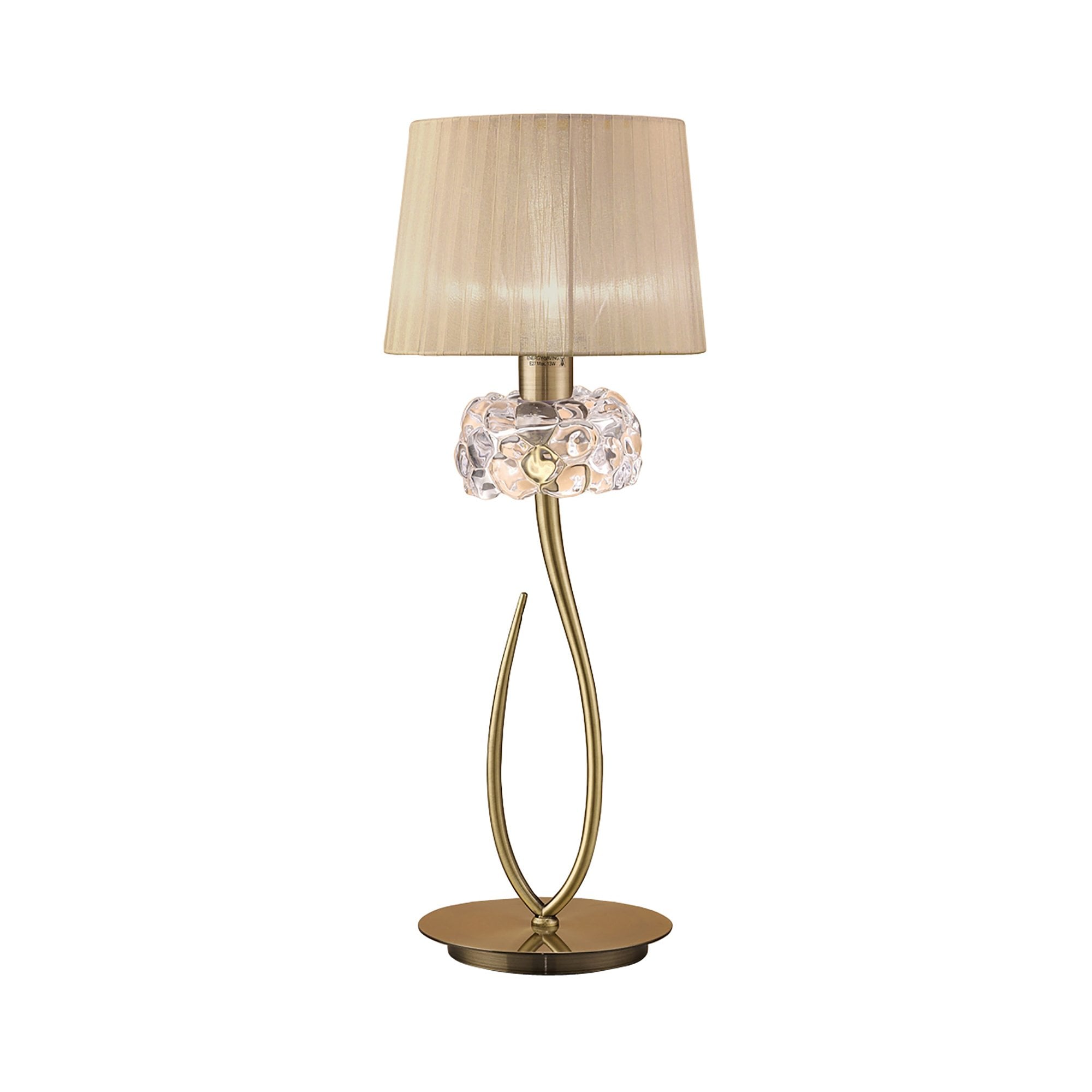 M4636AB/SB Loewe Table Lamp 1 Light E27 Large Antique Brass Soft Bronze Shade