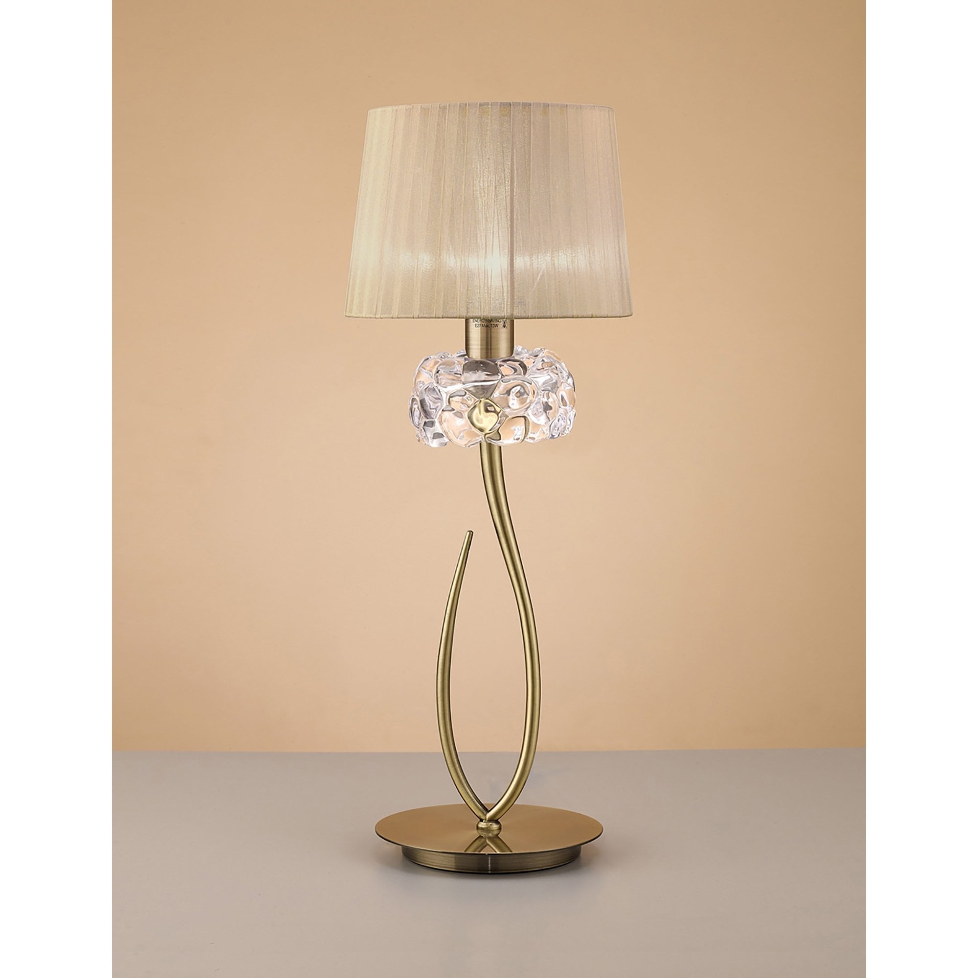 M4636AB/SB Loewe Table Lamp 1 Light E27 Large Antique Brass Soft Bronze Shade