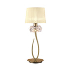 M4636AB Loewe Table Lamp 1 Light E27 Large Antique Brass Cream Shade