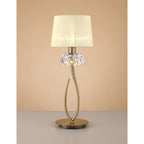 M4636AB Loewe Table Lamp 1 Light E27 Large Antique Brass Cream Shade